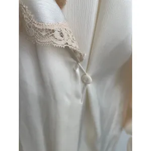 Vintage Etienne Cream Lace Peignoir Robe Small Embroidered Dressing Gown thumbnail 5