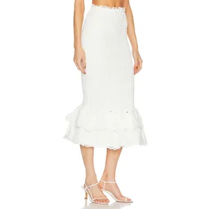 Charo Ruiz Ibiza Liliana Eyelet Midi Skirt White Fruition Womens Size Small thumbnail 3