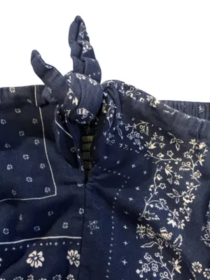 Universal Thread Navy Bandana Print Tiered Strapless Maxi Dress - Size Large thumbnail 5