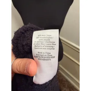 Everlane Luxe Teddy Oversized Half-Zip Bib Sweater Black Ocean Blue Chunky Knit thumbnail 8