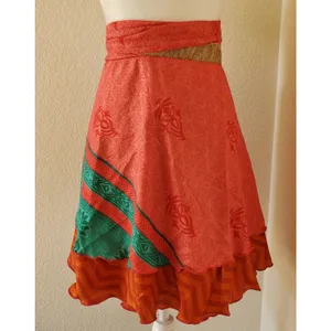 Wevez Clothing Skirt Women One Size Silk Blend Reversible Wrap Boho NWT thumbnail 9