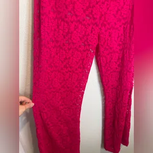 NWOT Free People All Day Lace Flare‎ Pants by Intimately stretch lace wide leg thumbnail 7