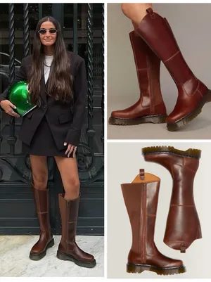 Dr. Martens Amaayah Hi Butterscotch Leather Knee High Boots Size 8 NIB thumbnail 8