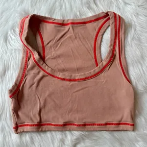 Bootaybag Women's Tan and Red Crop Sleep Shirt Size M thumbnail 2