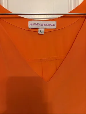 Amanda Uprichard Silk V-Neck Short Sleeve Blouse thumbnail 2