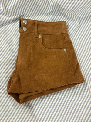 Anthropologie BlankNYC suede light brown shorts thumbnail 6