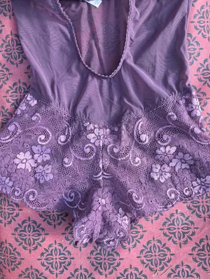 Victoria's Secret Angels 36C Purple Mesh Underwire Bodysuit thumbnail 5