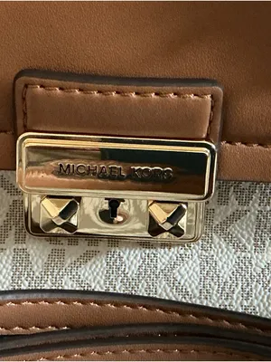 Michael Kors Laila Small Satchel Vanilla Acorn MK Logo Chain Crossbody thumbnail 2