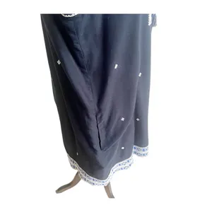Madewell Suncoast Embroidered Shift Dress Women's Sz 12 Sleeveless Black Tassel thumbnail 7