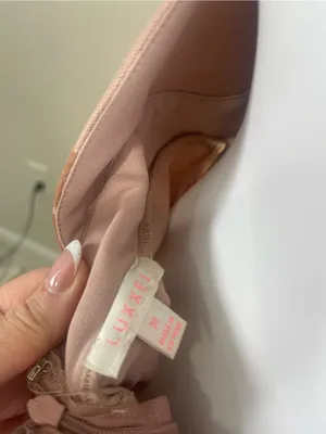 Luxxel Dusty Rose and Tan Floral Tulle Prom Dress thumbnail 5