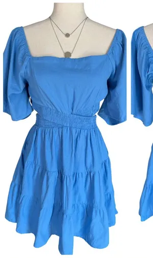 Shy Velvet Cutout Crossover Elastic Waist Casual Party A-Line Mini Dress thumbnail 1