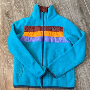 Cotopaxi womens size small Blue Fleece full zip classic Jacket with Stripes EUC thumbnail 1
