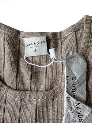 Silk and Salt ribbed tank Tan thumbnail 2