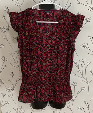 Tommy Hilfiger Floral Blouse - Red and Black thumbnail 1