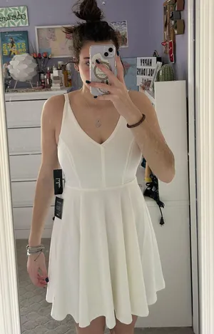 Lulus White Skater Dress thumbnail 1