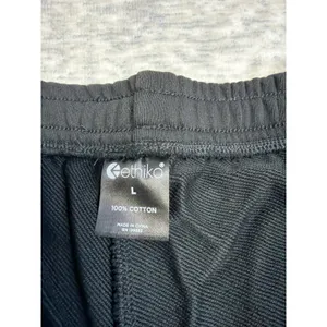 Ethika Black Raw Edge Women's Shorts Floral Graphic Drawstring Waist‎ Size L NWT thumbnail 4