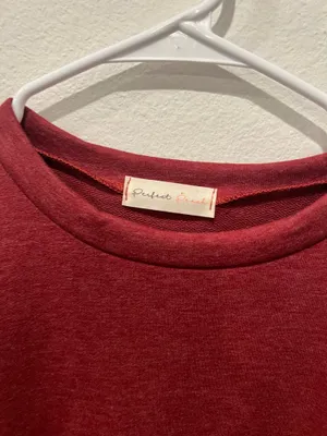 Red Long Sleeve Sweatshirt Size M by Perfect Peach thumbnail 2