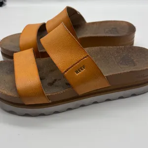 Reef Cushion Vista Hi Tan Platform Sandals Womens 8 Double Strap Slides thumbnail 5