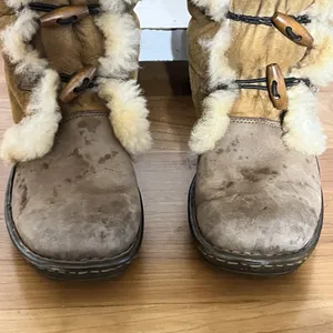 Born Telly Leather Suede Shearling‎ Winter Boots Size 9 40.5 Toggle Closure Brown thumbnail 6