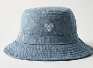 Aritzia TNA denim bucket hat m/L embroidered logo light medium wash thumbnail 1