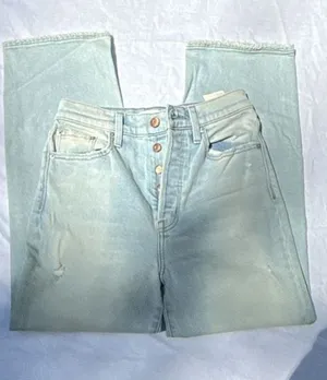Pistola Forever Jeans Light Wash Distressed Straight Leg Denim thumbnail 1