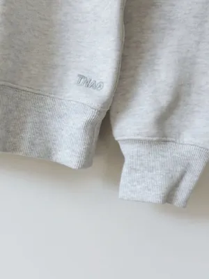 Aritzia TNA Crewneck Sweatshirt in Light Gray Sweatfleece CozyFleece Perfect Fit thumbnail 5