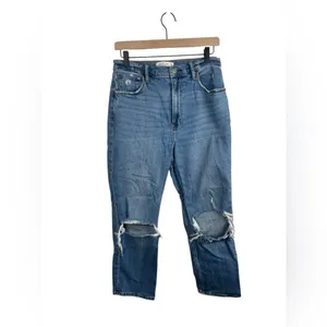 Abercrombie & Fitch Ultra High Rise Ankle Straight Jeans Women’s 29 Distressed thumbnail 2