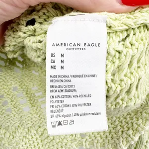 American Eagle Womens Open Knit Boho Coastal V-Neck Beach Coverup Sweater Size M thumbnail 4