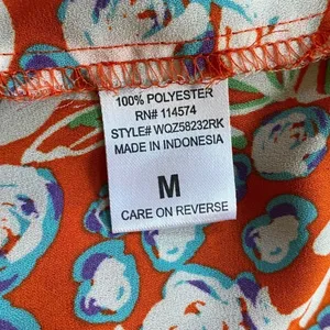 Pleione Womens Sleeveless Tie Neck Floral Blouse Orange Blue White WQZ58232RK M‎ thumbnail 6