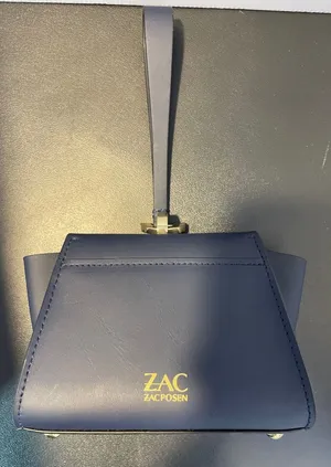 ZAC Posen Womens Small Belay Mini Wristlet Clutch Navy Blue Gold Hardware NEW thumbnail 1