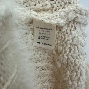 Lovestitch Size Small Cardigan Cream Open Front Duster Long Sleeve‎ Chunky Knit thumbnail 4
