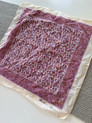 Anne Klein Pink and Orange Paisley Cotton Bandana Scarf thumbnail 3