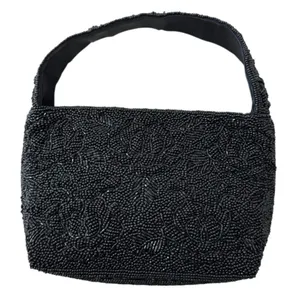 Vintage La Regale Black Beaded Evening Handbag thumbnail 15