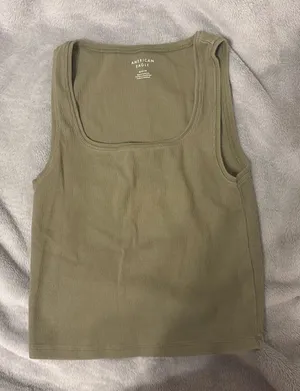 American Eagle Olive Green Tank Top medium  thumbnail 1