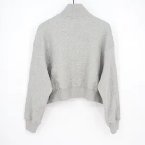 Nike Women Phoenix Crop QTR Zi USA Hockey Grey Fleece Pullover Large thumbnail 7