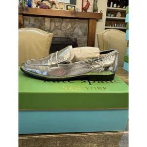 Kate Spade New York METALLIC SILVER Women's Genevieve Loafers‎ Size 6.5 Crinkle thumbnail 10