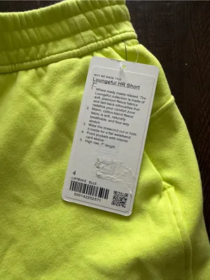 lululemon athletica Men's Neon Yellow Athletic Drawstring Shorts thumbnail 2