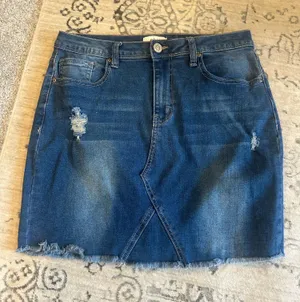 YMI Jeans Distressed Jean Skirt thumbnail 1