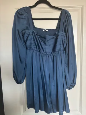 Abercrombie & Fitch Navy Satin Emerson Dress thumbnail 3