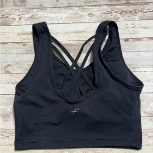 Freely Sports Bar Strappy Size Small Black Yoga Athleisure Active thumbnail 2