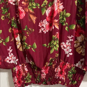 Love J Burgundy Floral Blouse thumbnail 3