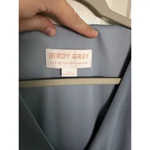 NWT Birdy Grey Dress Dusty Blue 1X Bridesmaid Formal Wedding Yolanda Crepe thumbnail 3