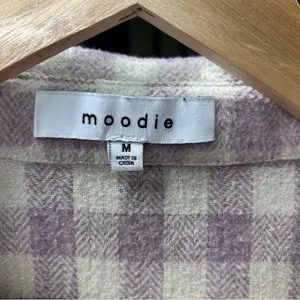 Moodie Lavender/Cream Gingham Shacket: Size MEDIUM Purple thumbnail 2