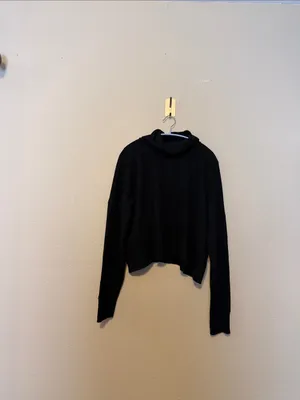 We The Free Highland Black Waffle Knit Oversized Turtleneck Size‎ Small thumbnail 2