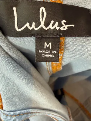 Lulus Braided‎ Strap Front Pocket Stretch Denim Jean Mini Dress in Blue Medium thumbnail 5