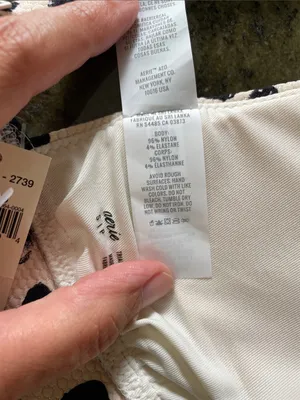 AERIE Pique Triangle Tie Back Bikini Swim Top Abstract Dot Size S NWT thumbnail 13