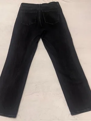 Express Women's Jean Straight high Rise Black Denim Size 8R thumbnail 5