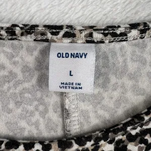 Old Navy‎ L Large Swing Dress Short Sleeve Leopard Print Jersey Knit Crew Neck thumbnail 6