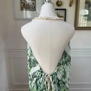 Subtle Luxury Pool To Party Green Frond Pool Swim Coverup Sundress $100 OSFM thumbnail 6