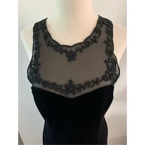 Maurices Black velvet Maxi long dress size 8 stylish wedding gust black tie thumbnail 2